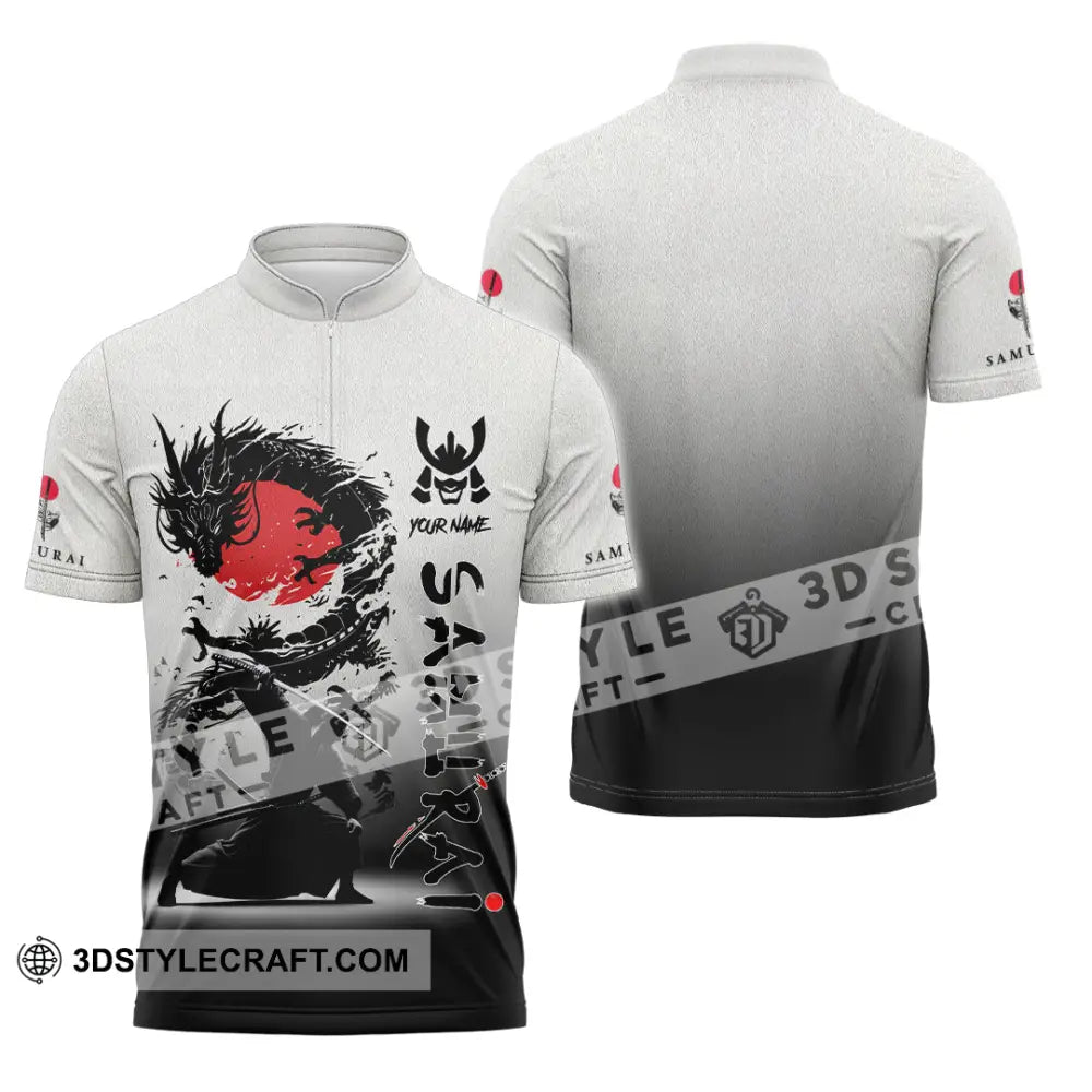 Unisex Shirt Custom Samurai Shirt Zipper Polo Shirt / S T shirt