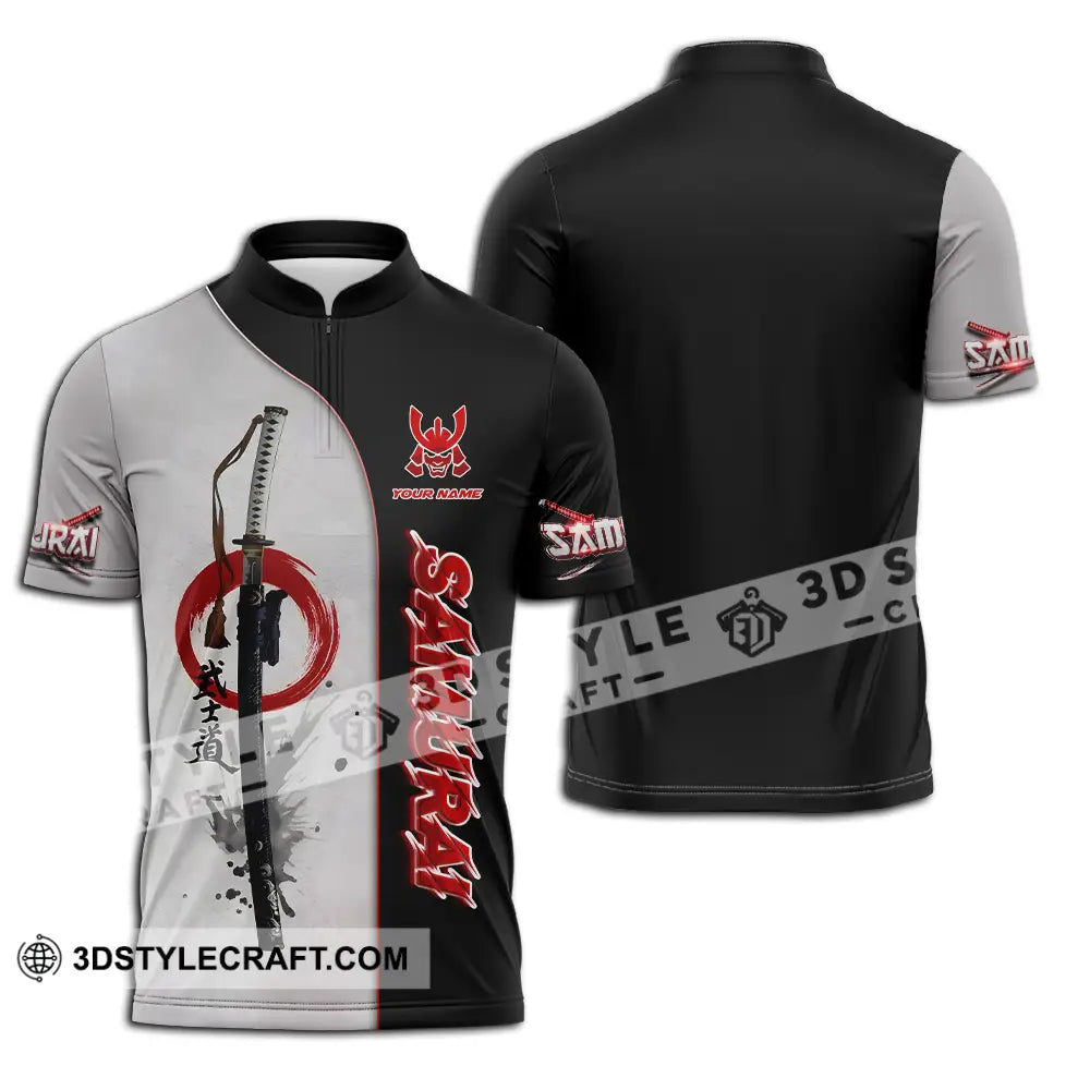 Unisex Shirt - Custom Samurai Shirt Zipper Polo Shirt / S T-shirt
