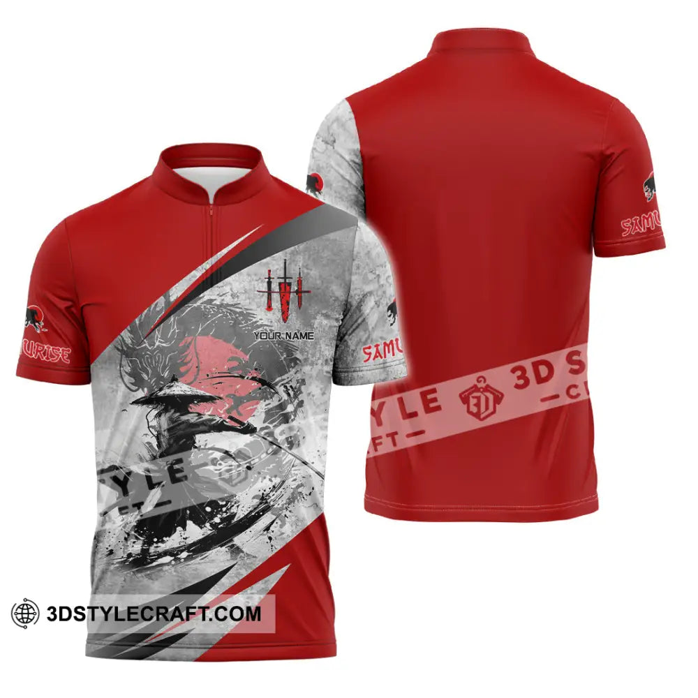 Unisex Shirt - Custom Samurai Shirt Zipper Polo Shirt / S T-shirt