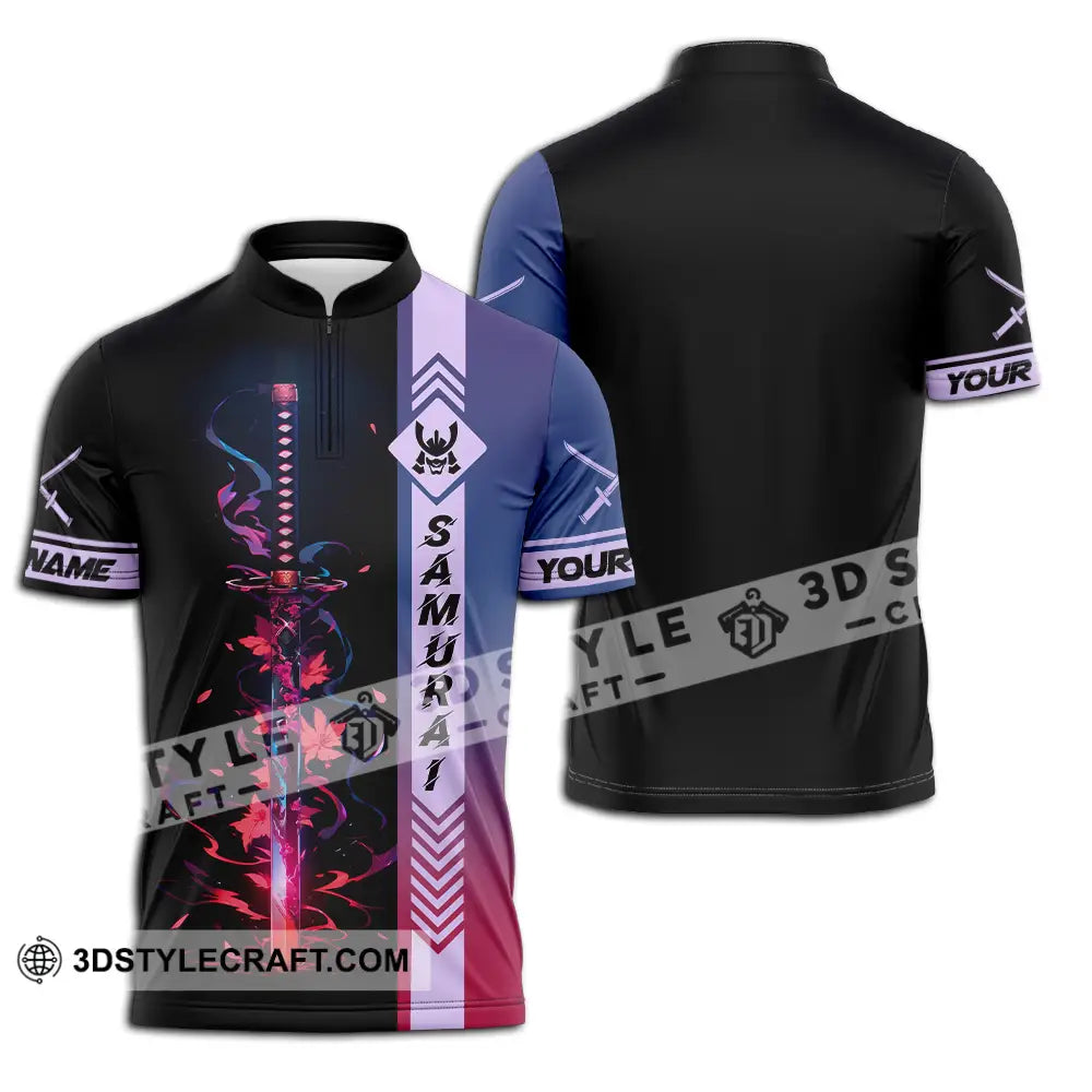 Unisex Shirt - Custom Samurai Shirt Zipper Polo Shirt / S T-shirt