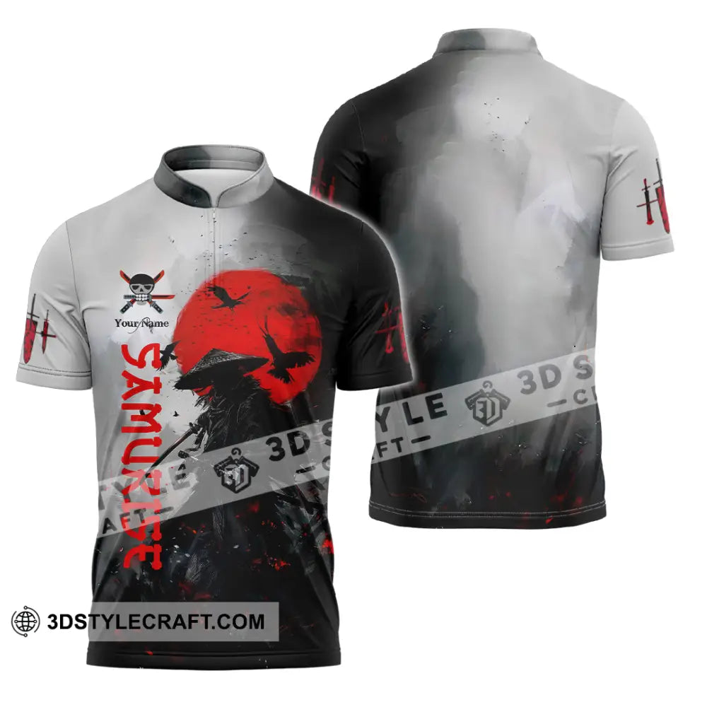 Unisex Shirt - Custom Samurai Shirt Zipper Polo Shirt / S T-shirt