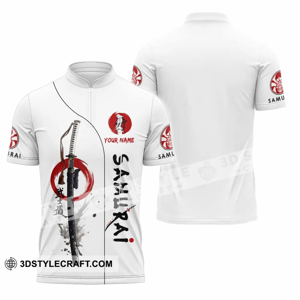 Unisex Shirt - Custom Samurai Shirt Zipper Polo Shirt / S T-shirt