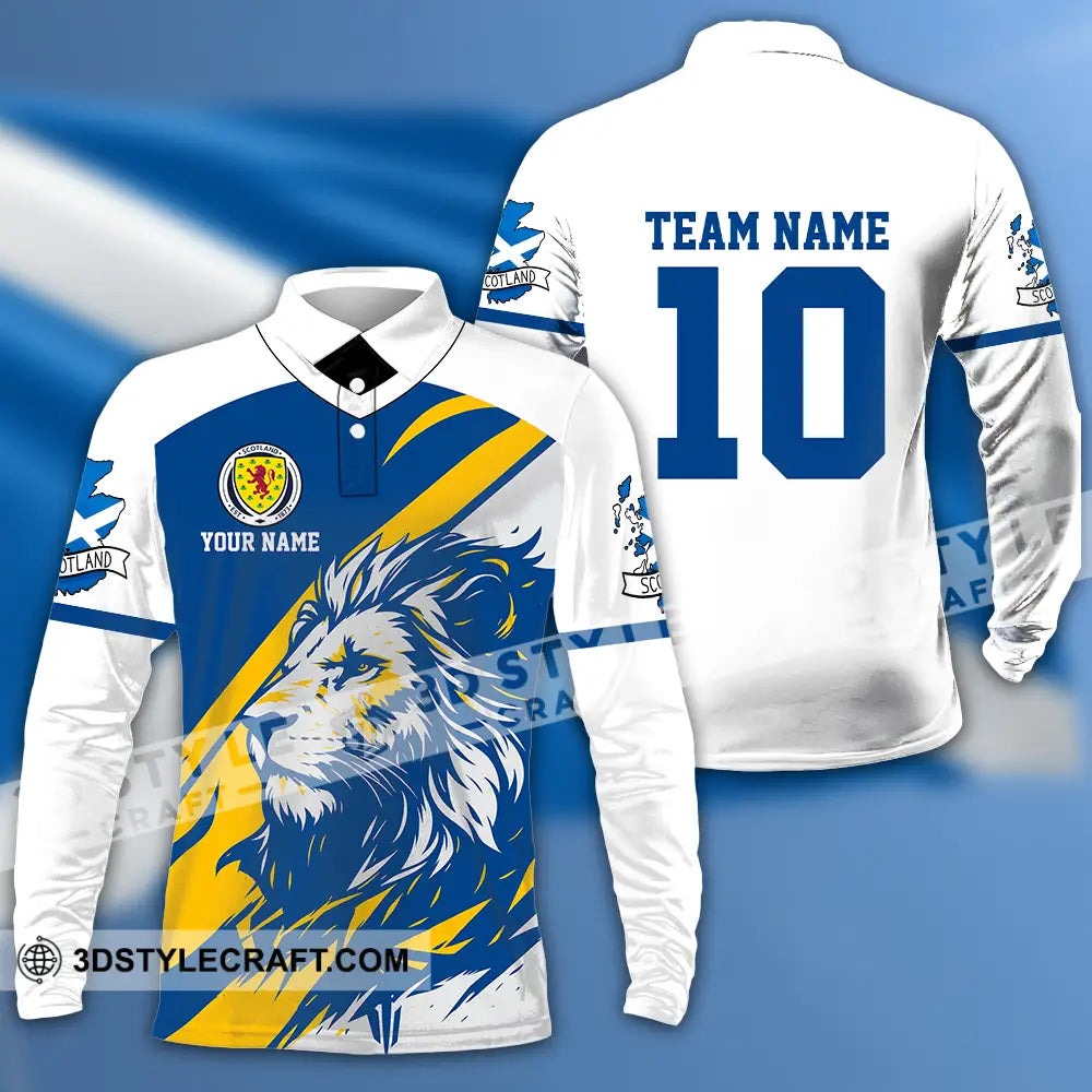 Unisex Shirt - Custom Scotland 3D Shirt Long Sleeve Polo / S T-shirt