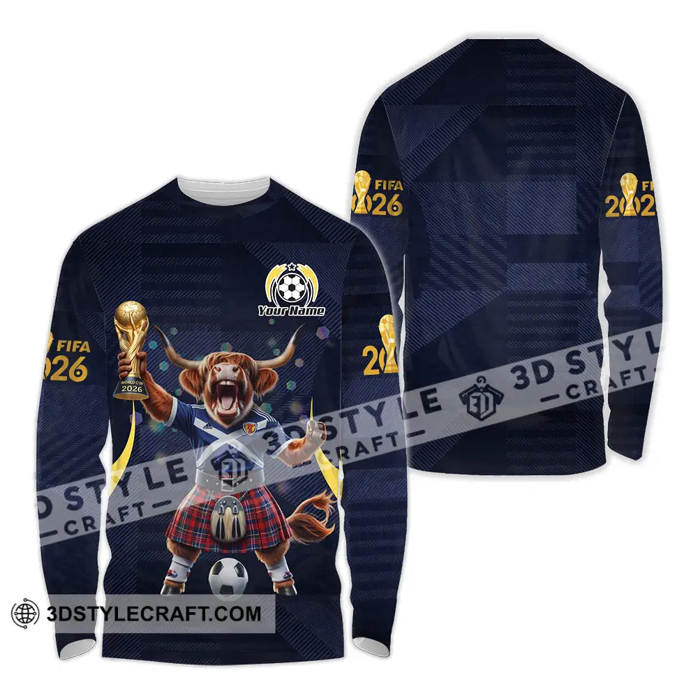 Unisex Shirt - Custom Scotland Fifa World Cup 2026 3D Shirt Long Sleeve Shirt / S T-shirt