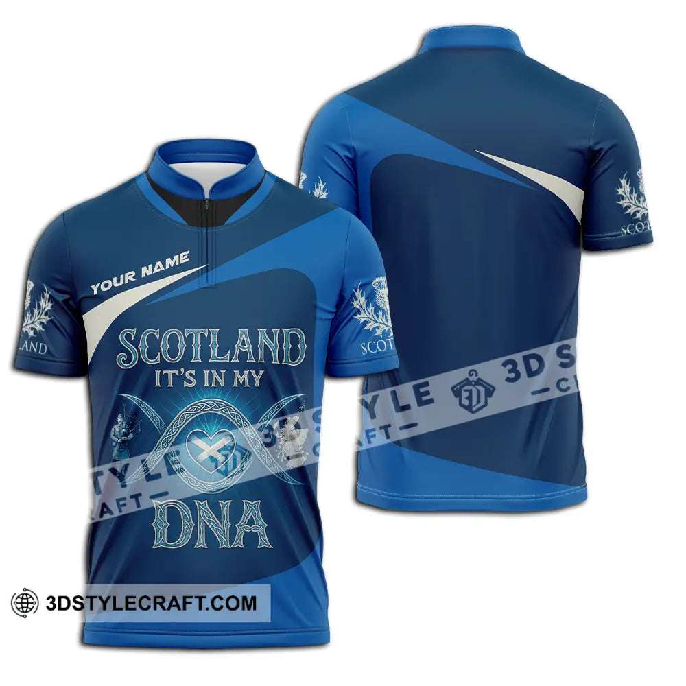 Unisex Shirt Custom Scotland It’s In My DNA Shirt Zipper Polo Shirt / S T shirt