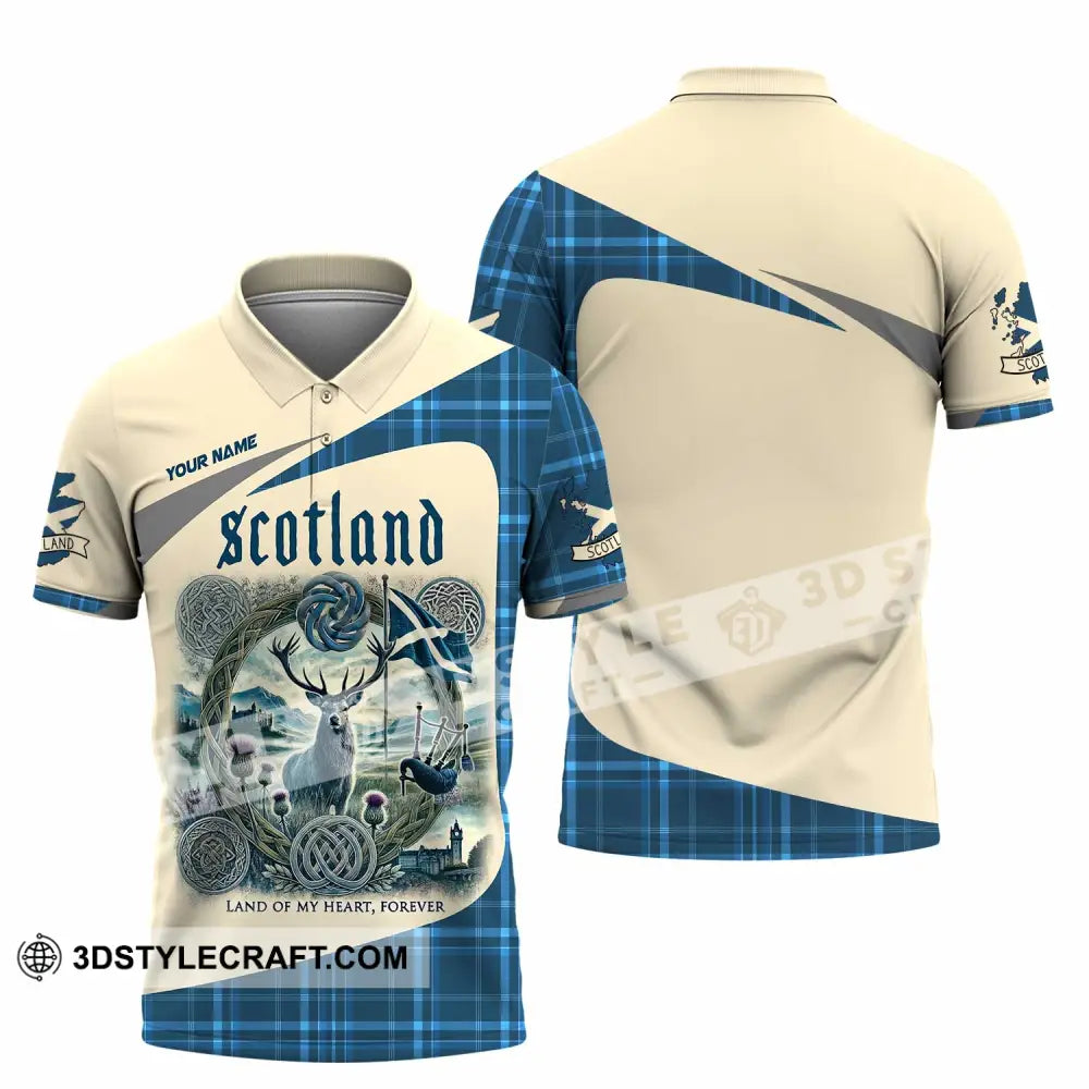 Unisex Shirt - Custom Scotland Land Of My Heart Forever 3D Shirt Polo Shirt / S T-shirt