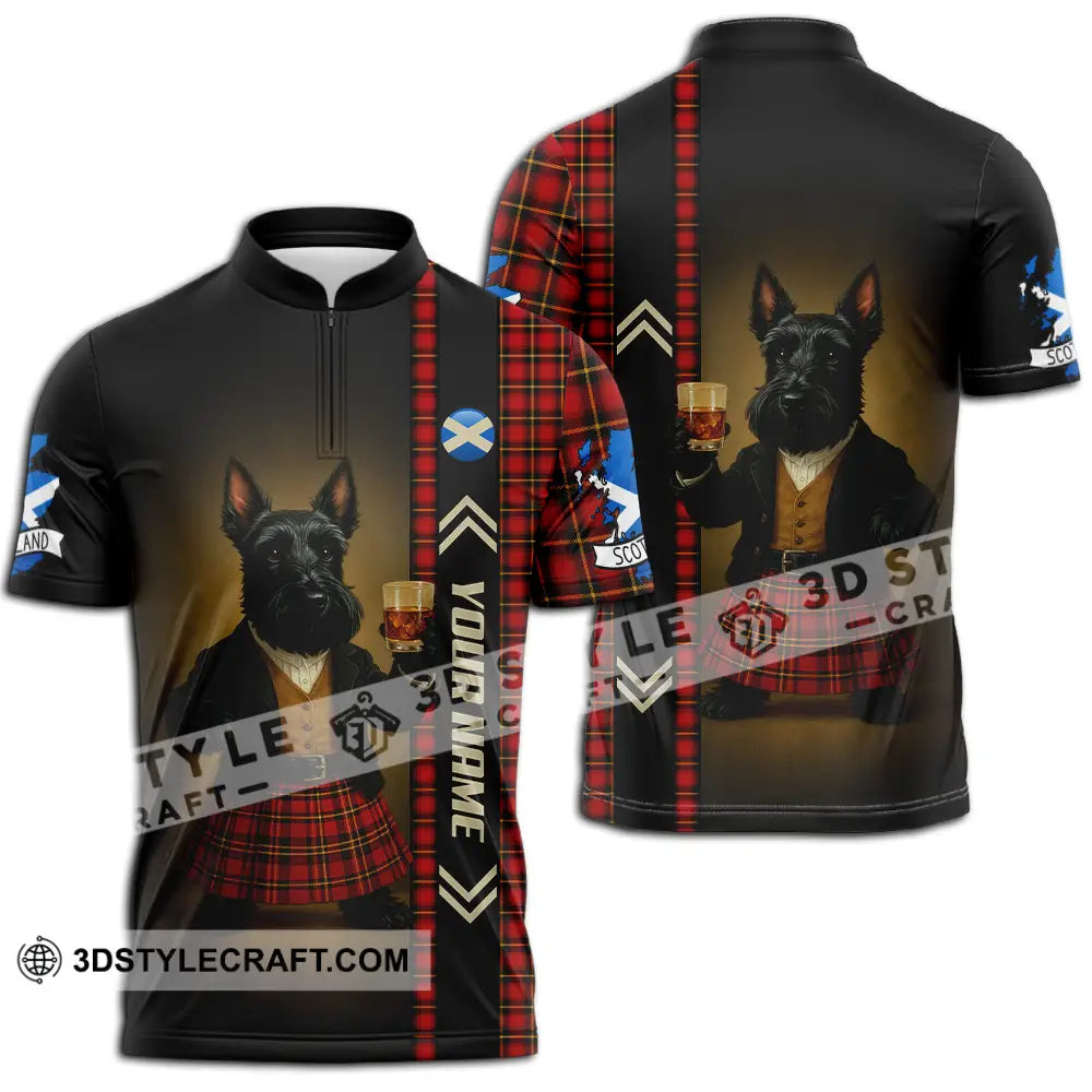 Unisex Shirt - Custom Scotland Pet Lover Shirt Zipper Polo Shirt / S T-shirt