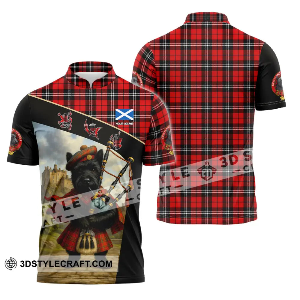 Unisex Shirt - Custom Scotland Shirt Zipper Polo Shirt / S T-shirt