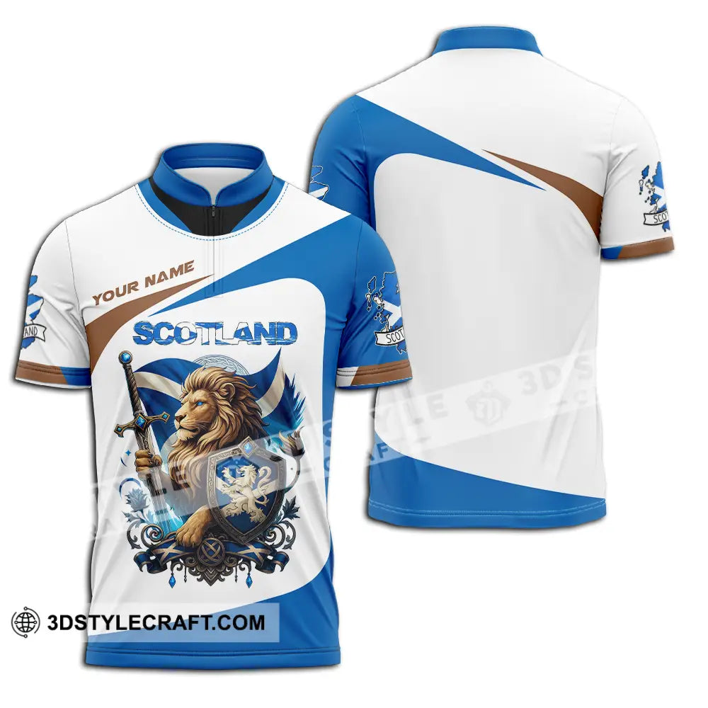Unisex Shirt - Custom Scotland Shirt Zipper Polo Shirt / S T-shirt