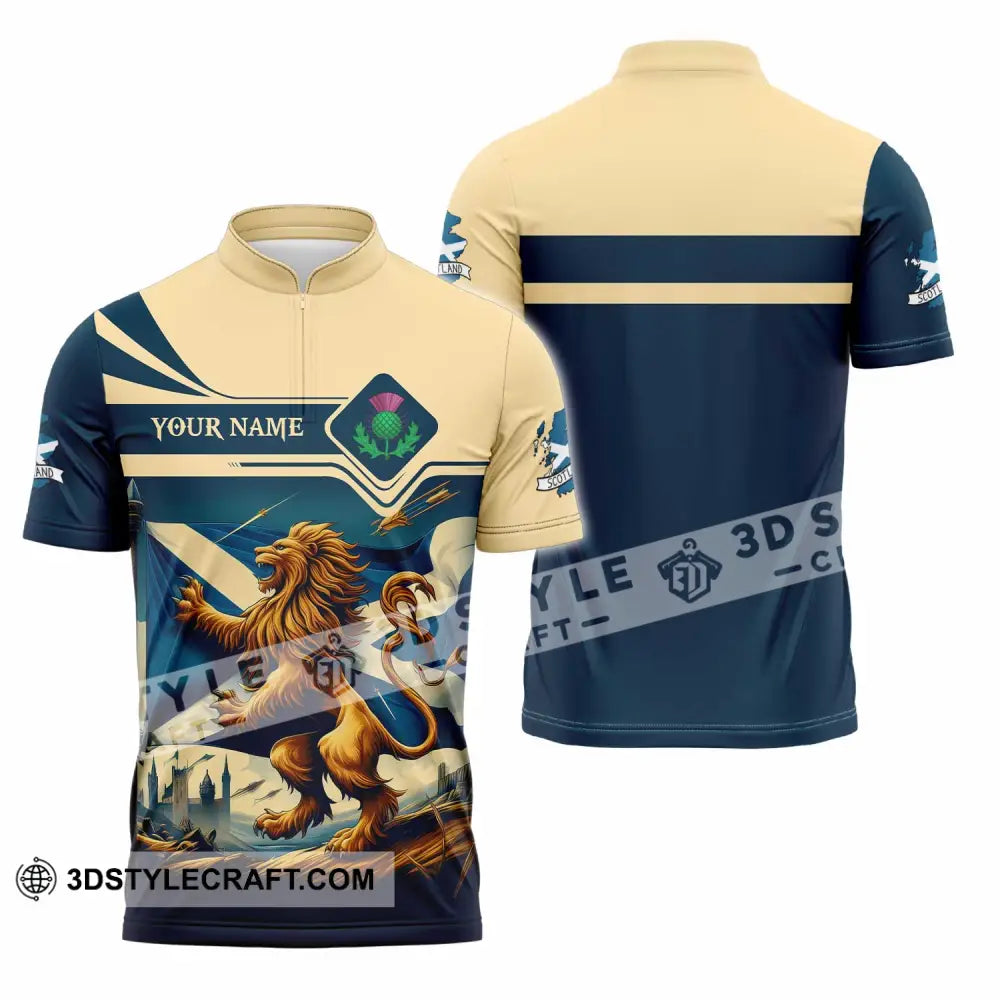 Unisex Shirt - Custom Scotland Shirt Zipper Polo Shirt / S T-shirt