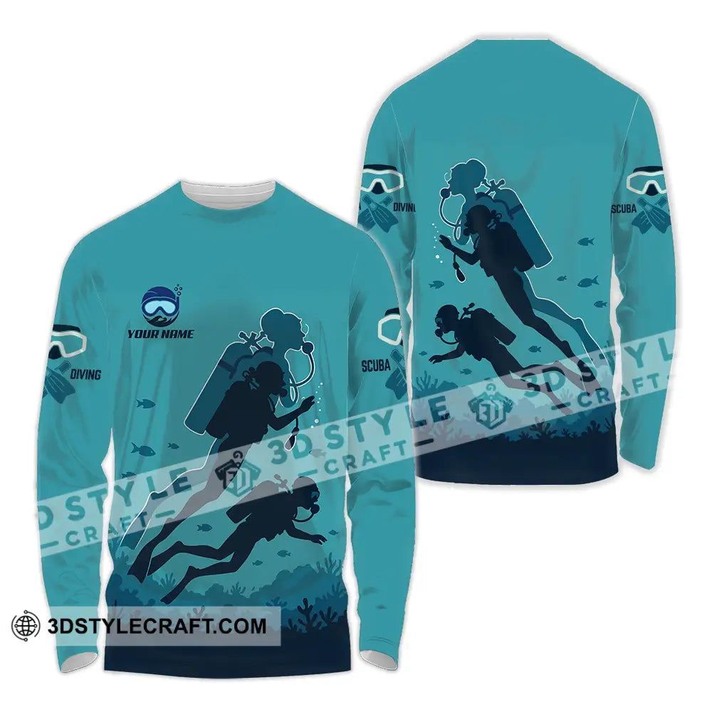 Unisex Shirt - Custom Scuba Diving Shirt Long Sleeve Shirt / S T-shirt