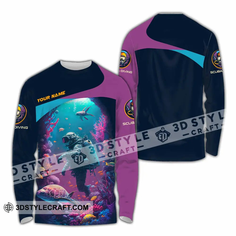 Unisex Shirt Custom Scuba Diving Shirt Long Sleeve Shirt / S T shirt