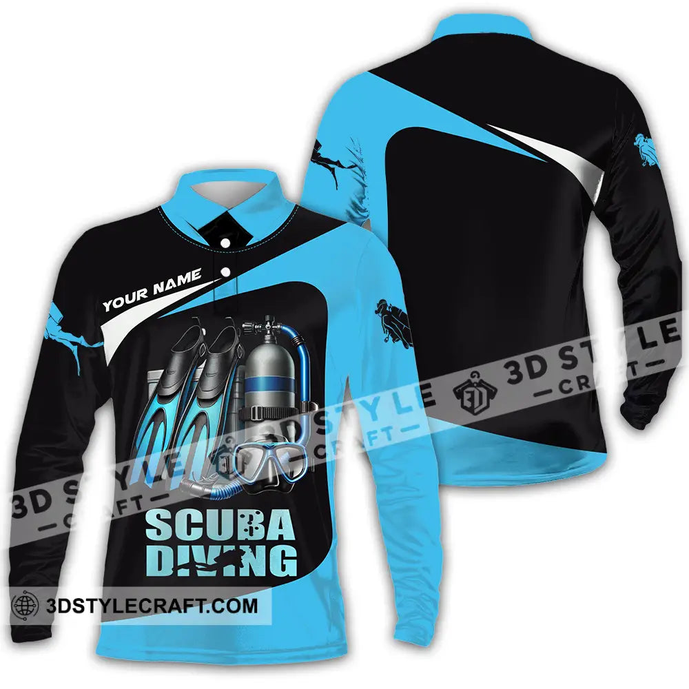 Unisex Shirt - Custom Scuba Diving Lover Shirt Long Sleeve Polo / S T-shirt