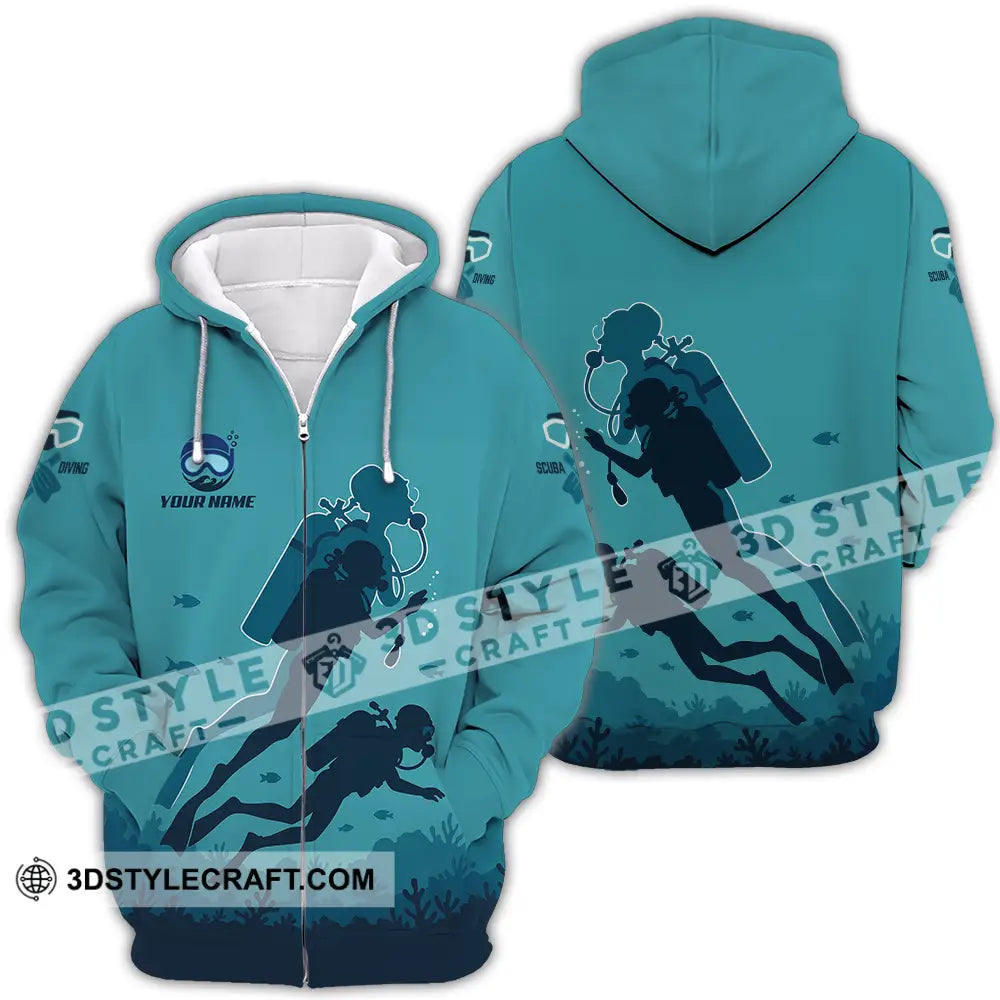 Unisex Shirt - Custom Scuba Diving Shirt Zipper Hoodie / S T-shirt