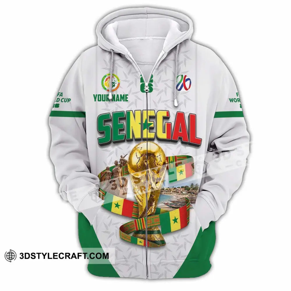 Unisex Shirt - Custom Senegal World Cup 2026 Shirt - Zipper Hoodie / S - T-shirt