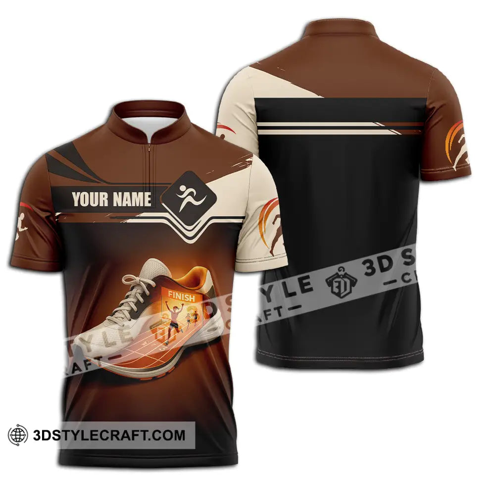 Unisex Shirt - Custom Shoes Of Champion Runner Running Sporty Shirt Zipper Polo Shirt / S T-shirt