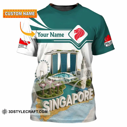 Unisex Shirt - Custom Singapore 3D Shirt style option 1