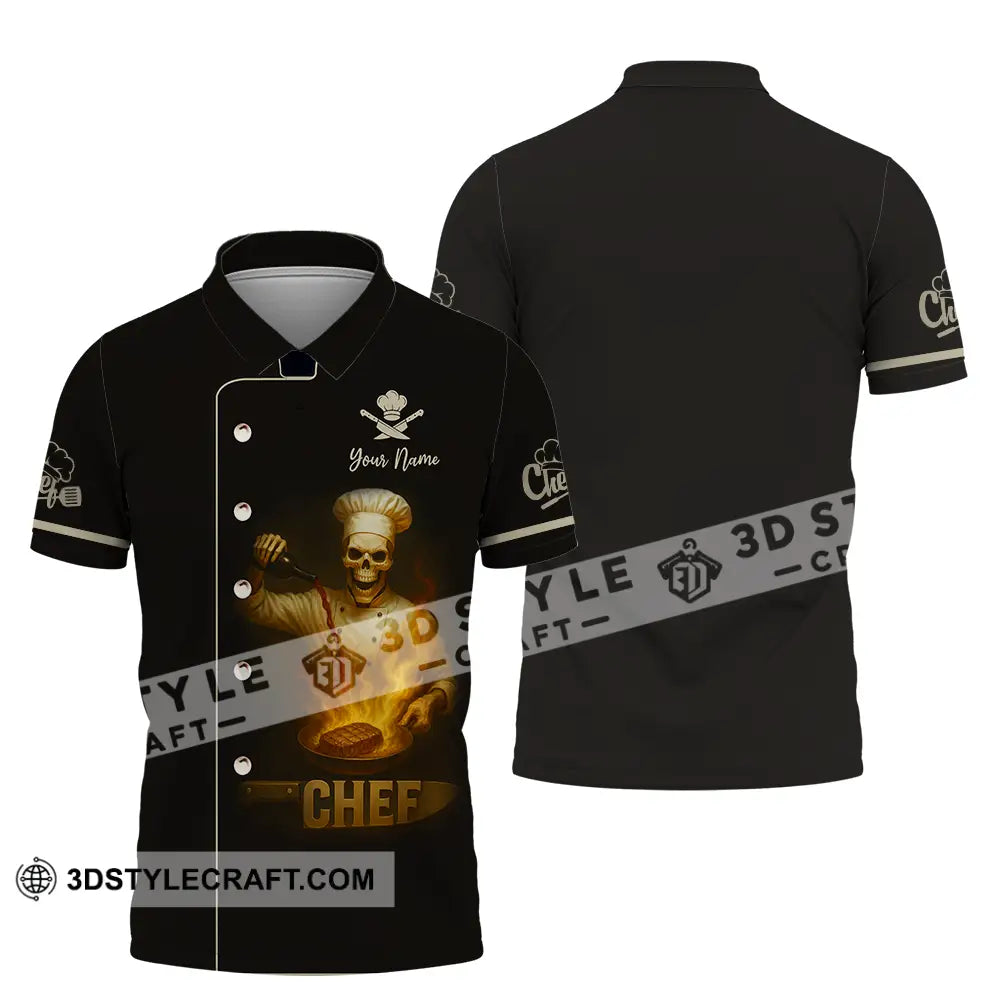 Unisex Shirt - Custom Skeleton Chef Shirt Polo Shirt / S T-shirt