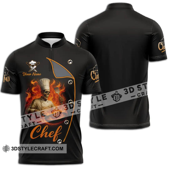 Unisex Shirt - Custom Skeleton Master Chef, Chef Shirt style option 2