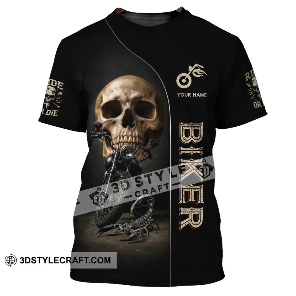 Unisex Shirt - Custom Skull Biker Shirt T-Shirt / S T-shirt