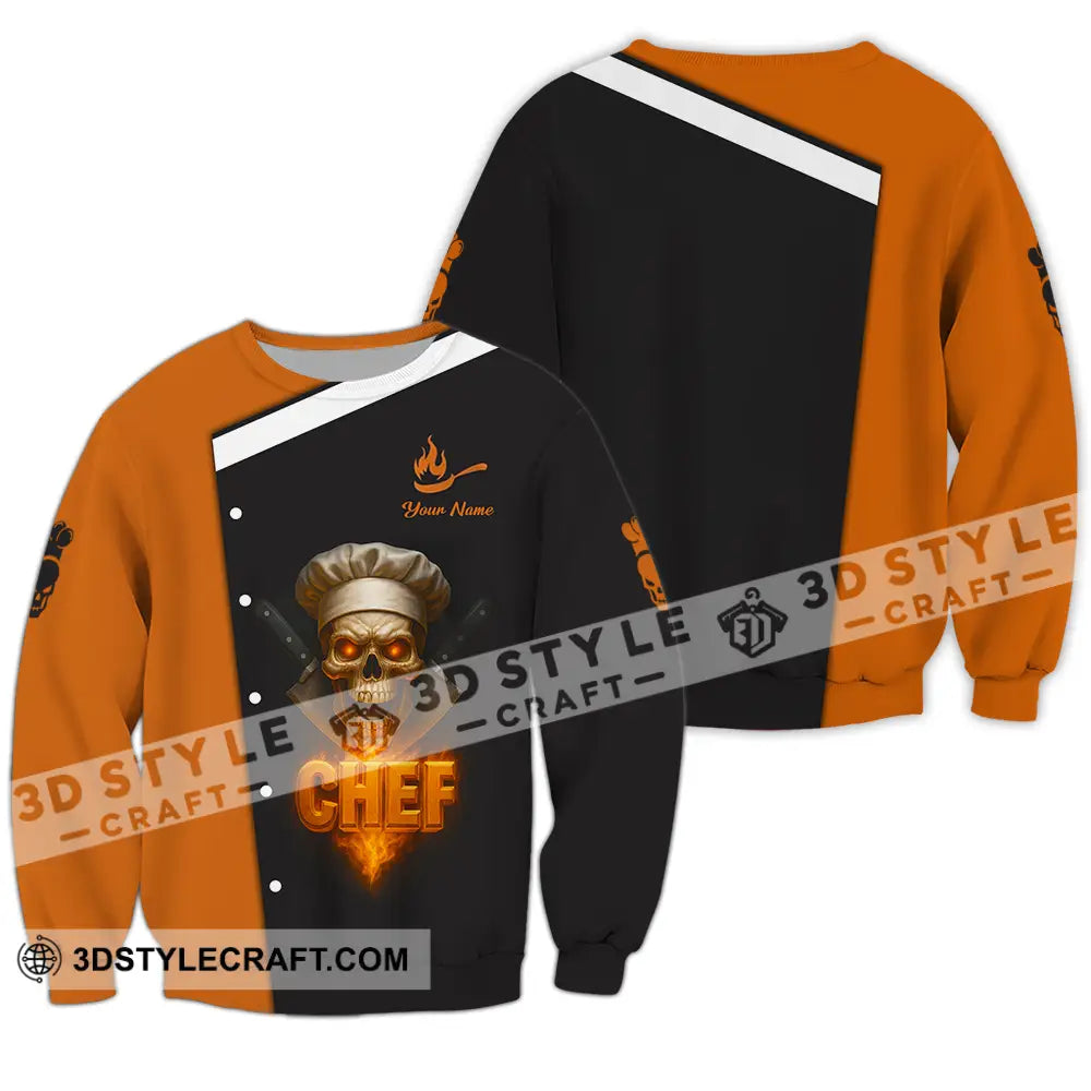 Unisex Shirt - Custom Skull Master Chef Shirt Long Sleeve / S T-shirt