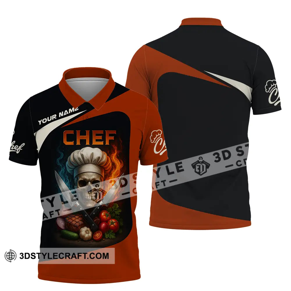Unisex Shirt - Custom Skull Master Chef Chef Shirt Polo Shirt / S T-shirt