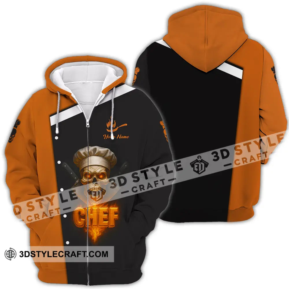 Unisex Shirt - Custom Skull Master Chef Shirt Zipper Hoodie / S T-shirt