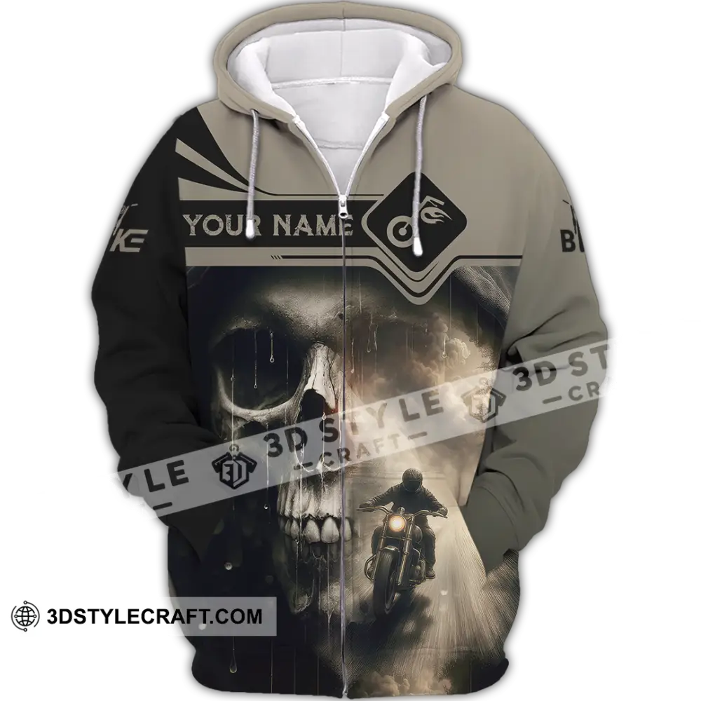 Unisex Shirt - Custom Skull Rider Shirt Zipper Hoodie / S T-shirt