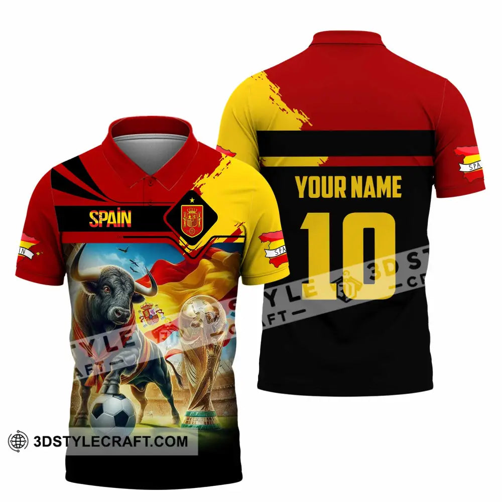 Unisex Shirt - Custom Spain 3D Shirt Polo Shirt / S T-shirt