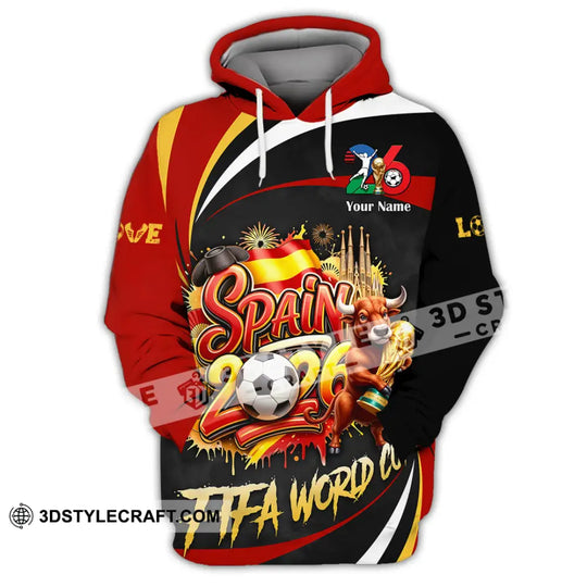 Unisex Shirt - Custom Spain Fifa World Cup 2026 3D Shirt style option 3
