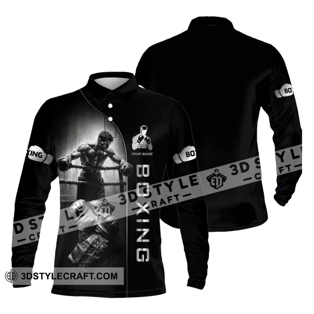 Unisex Shirt - Custom Strong Men Boxing Lover Sport Shirt Long Sleeve Polo / S T-shirt