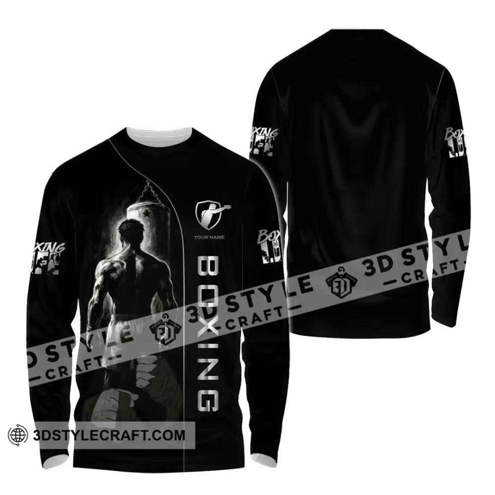 Unisex Shirt - Custom Strong Men Boxing Lover Sport Shirt Long Sleeve Shirt / S T-shirt