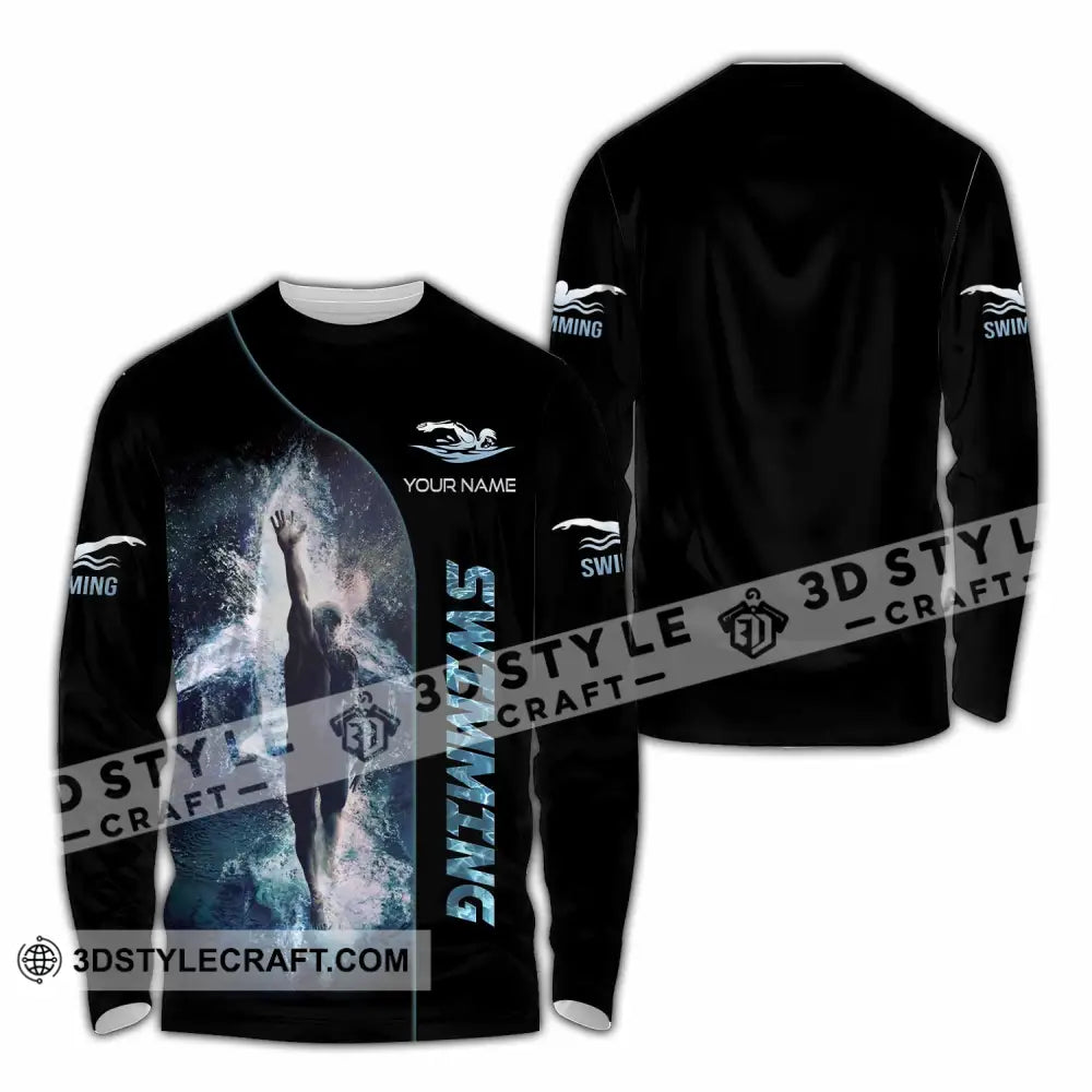 Unisex Shirt - Custom Swimming 3D Shirt Long Sleeve Shirt / S T-shirt
