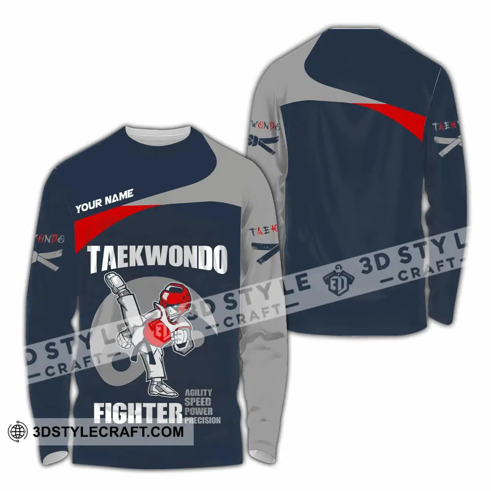 Unisex Shirt Custom Taekwondo Fighter Shirt Long Sleeve Shirt / S T shirt