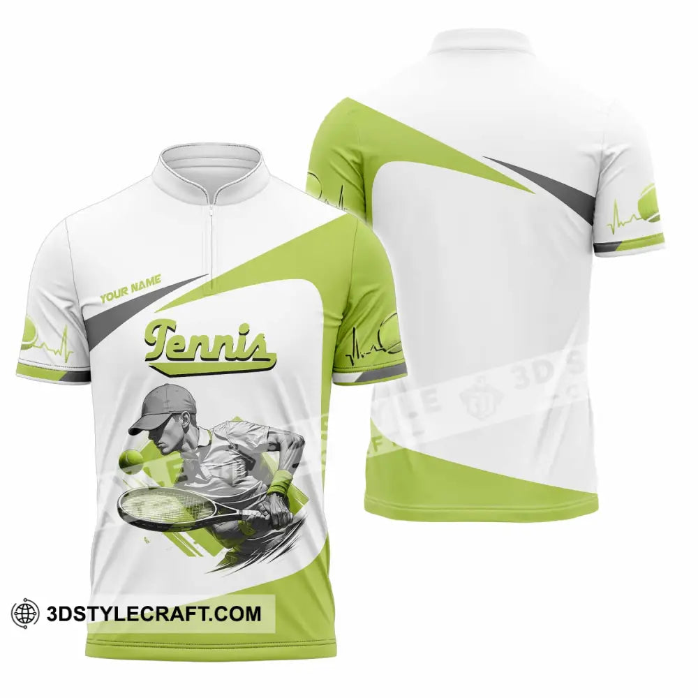 Unisex Shirt - Custom Tennis 3D Shirt Zipper Polo Shirt / S T-shirt
