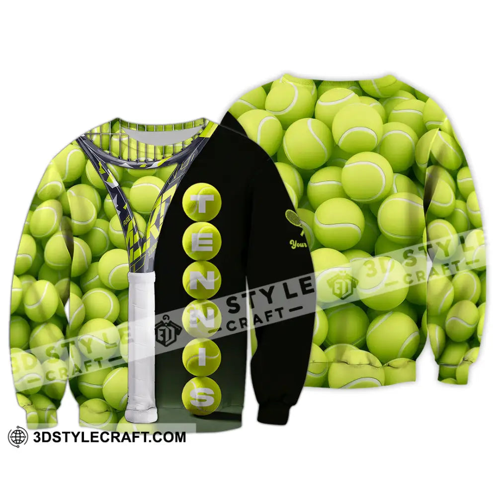 Unisex Shirt - Custom Tennis Ball Tennis Player Sport Shirt Long Sleeve / S T-shirt