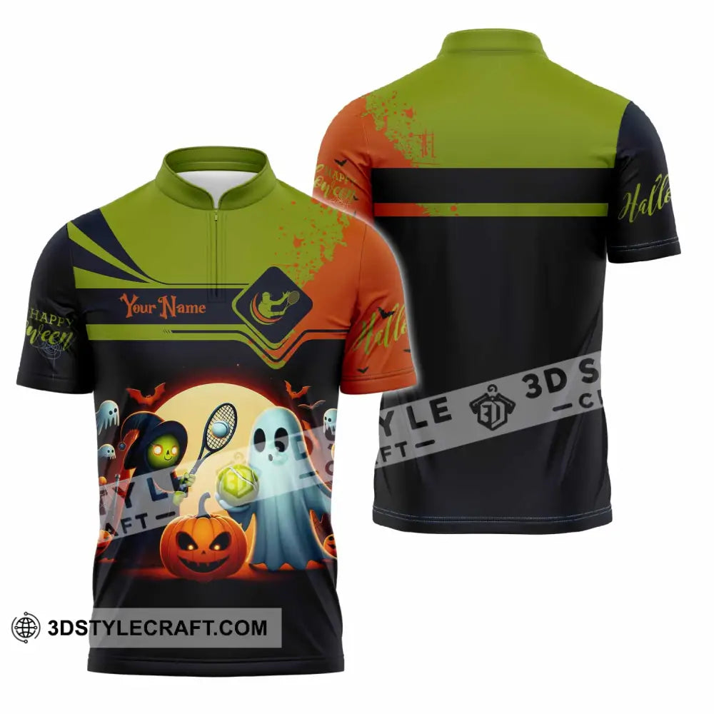 Unisex Shirt Custom Tennis Halloween Shirt Zipper Polo Shirt / S T shirt