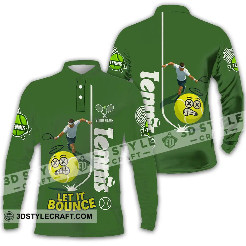 Unisex Shirt - Custom Tennis Let It Bounce Shirt Long Sleeve Polo / S T-shirt