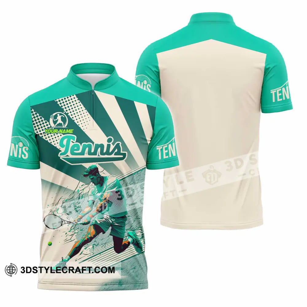 Unisex Shirt - Custom Tennis Player Shirt Zipper Polo Shirt / S T-shirt