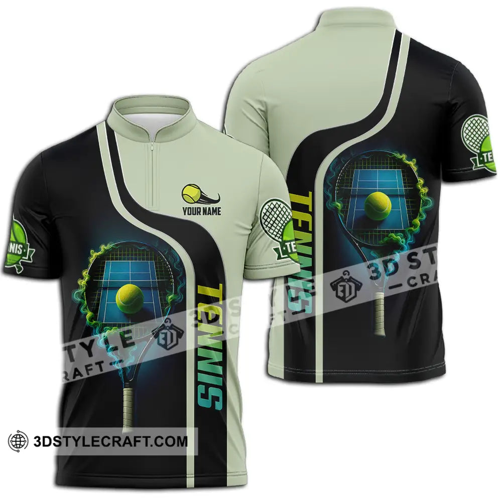 Unisex Shirt - Custom Tennis Shirt Zipper Polo Shirt / S T-shirt