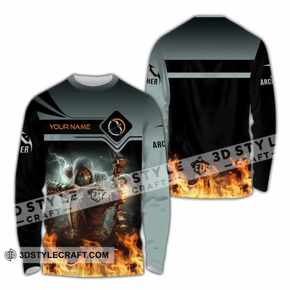 Unisex Shirt - Custom Text Shirt Archery Shirt Long Sleeve Shirt / S T-shirt