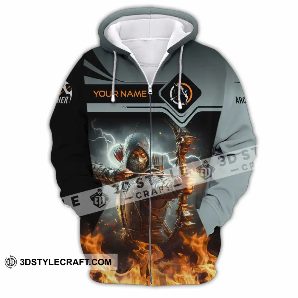 Unisex Shirt - Custom Text Shirt Archery Shirt Zipper Hoodie / S T-shirt