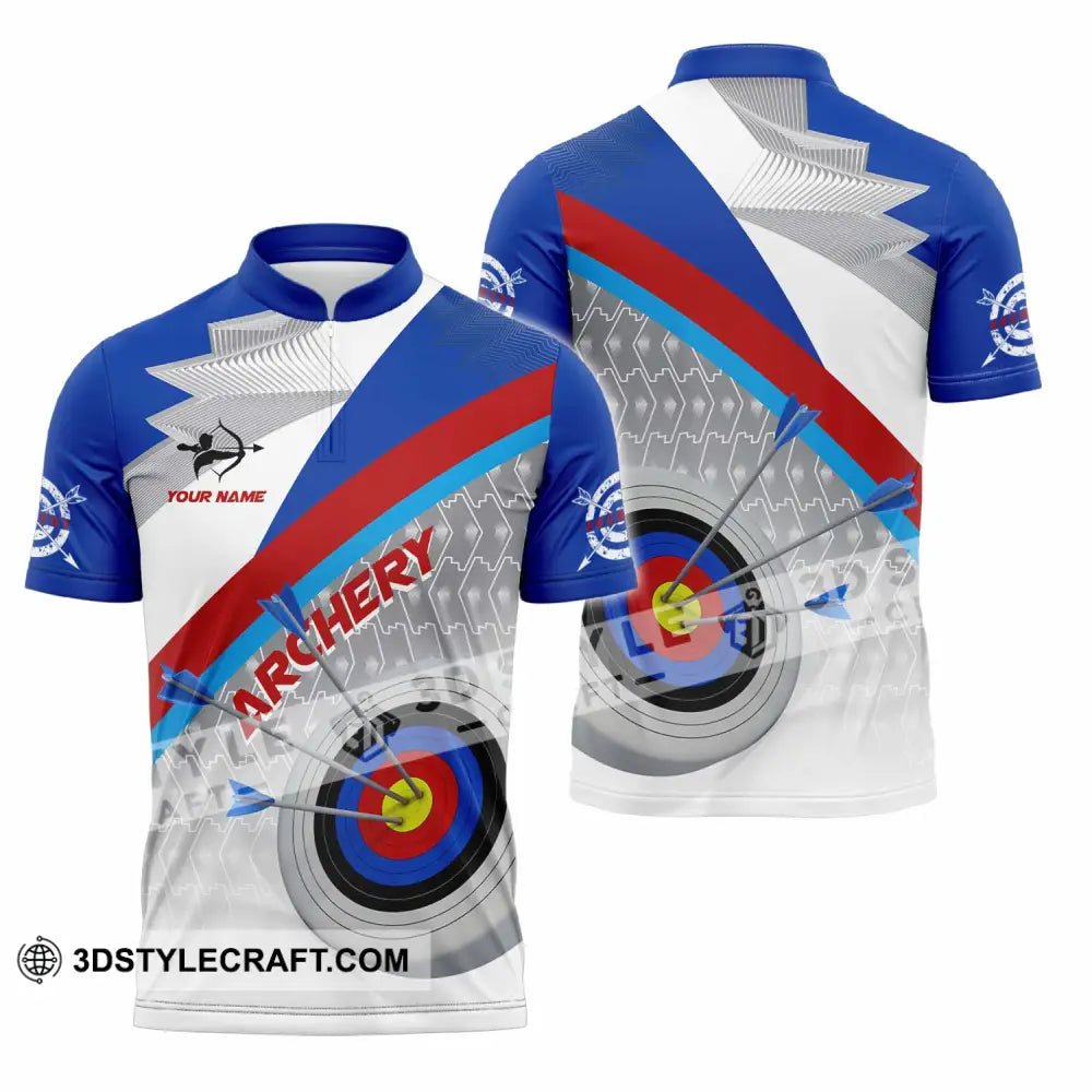 Unisex Shirt - Custom Text Shirt Archery Shirt Zipper Polo Shirt / S T-shirt