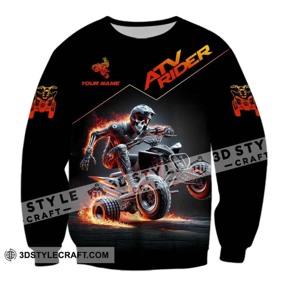 Unisex Shirt - Custom Text Atv Rider Long Sleeve / S T-Shirt