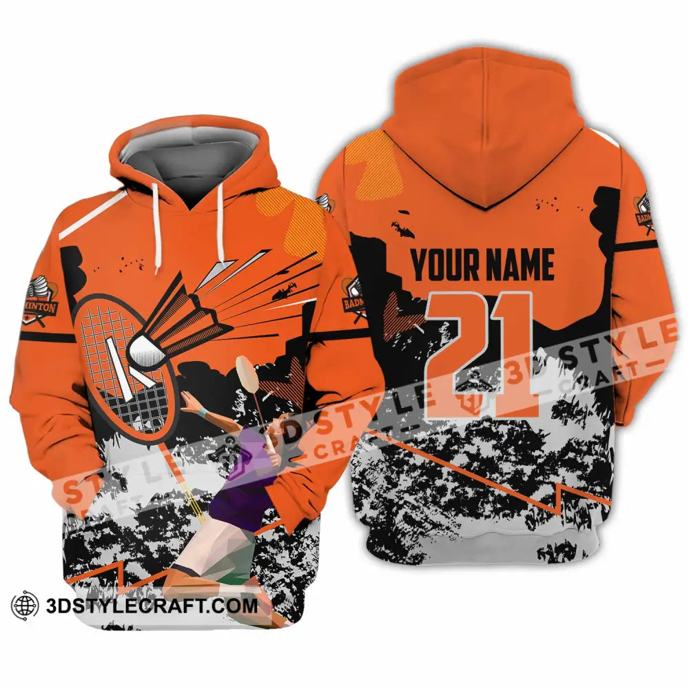 Unisex Shirt - Custom Text Shirt Badminton Hoodie / S T-shirt