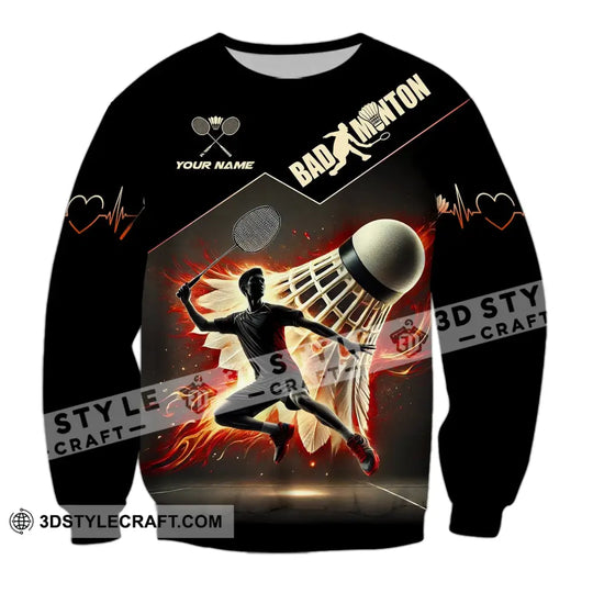 Unisex Shirt - Custom Text Shirt Badminton style option 4