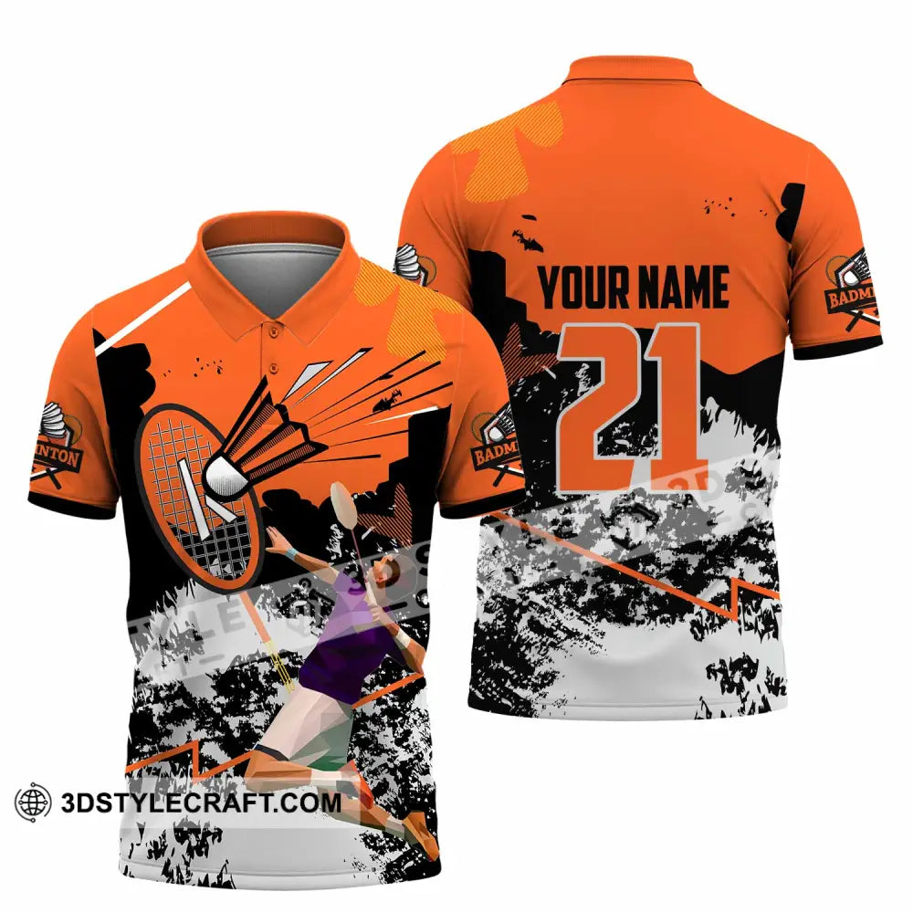 Unisex Shirt - Custom Text Shirt Badminton Polo Shirt / S T-shirt