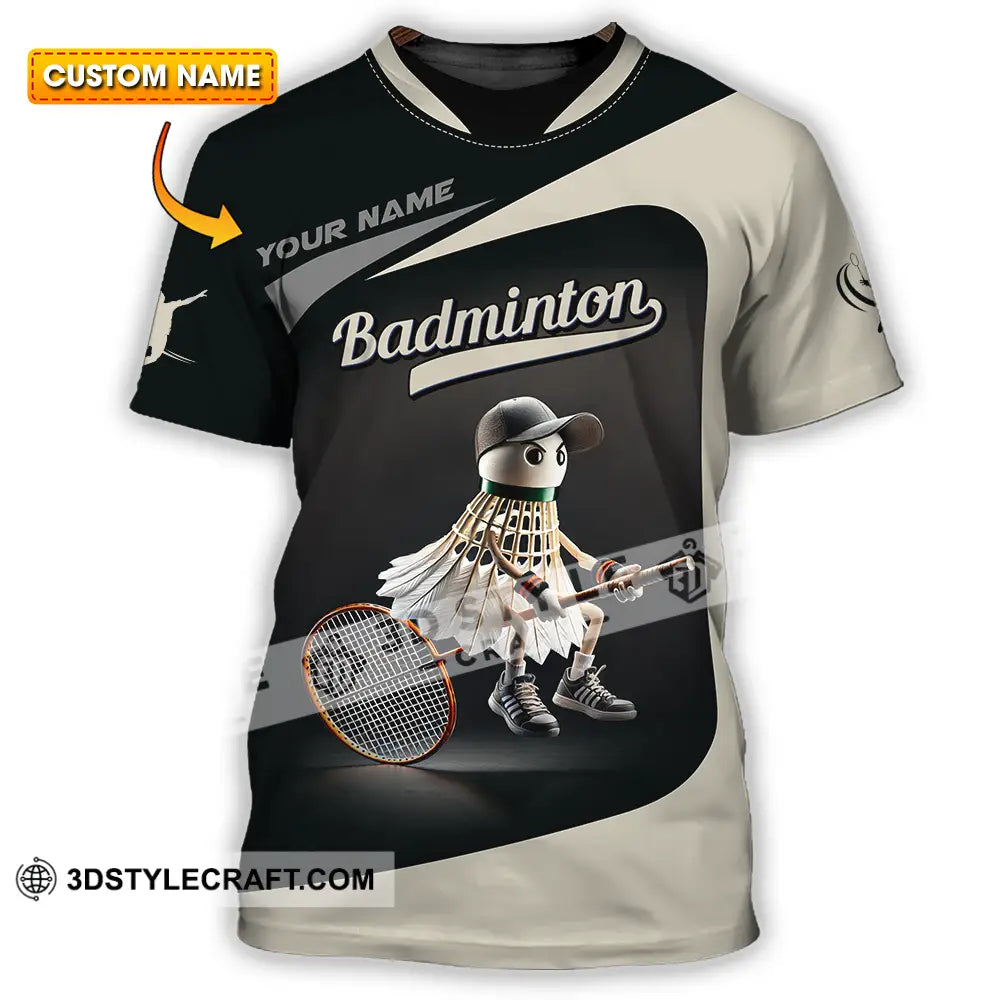 Unisex Shirt - Custom Text Badminton T-Shirt