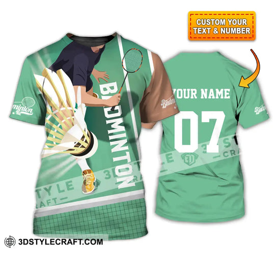 Unisex Shirt - Custom Text Shirt, Badminton Shirt style option 1