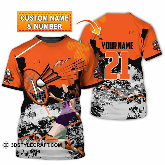 Unisex Shirt - Custom Text Shirt Badminton T-shirt